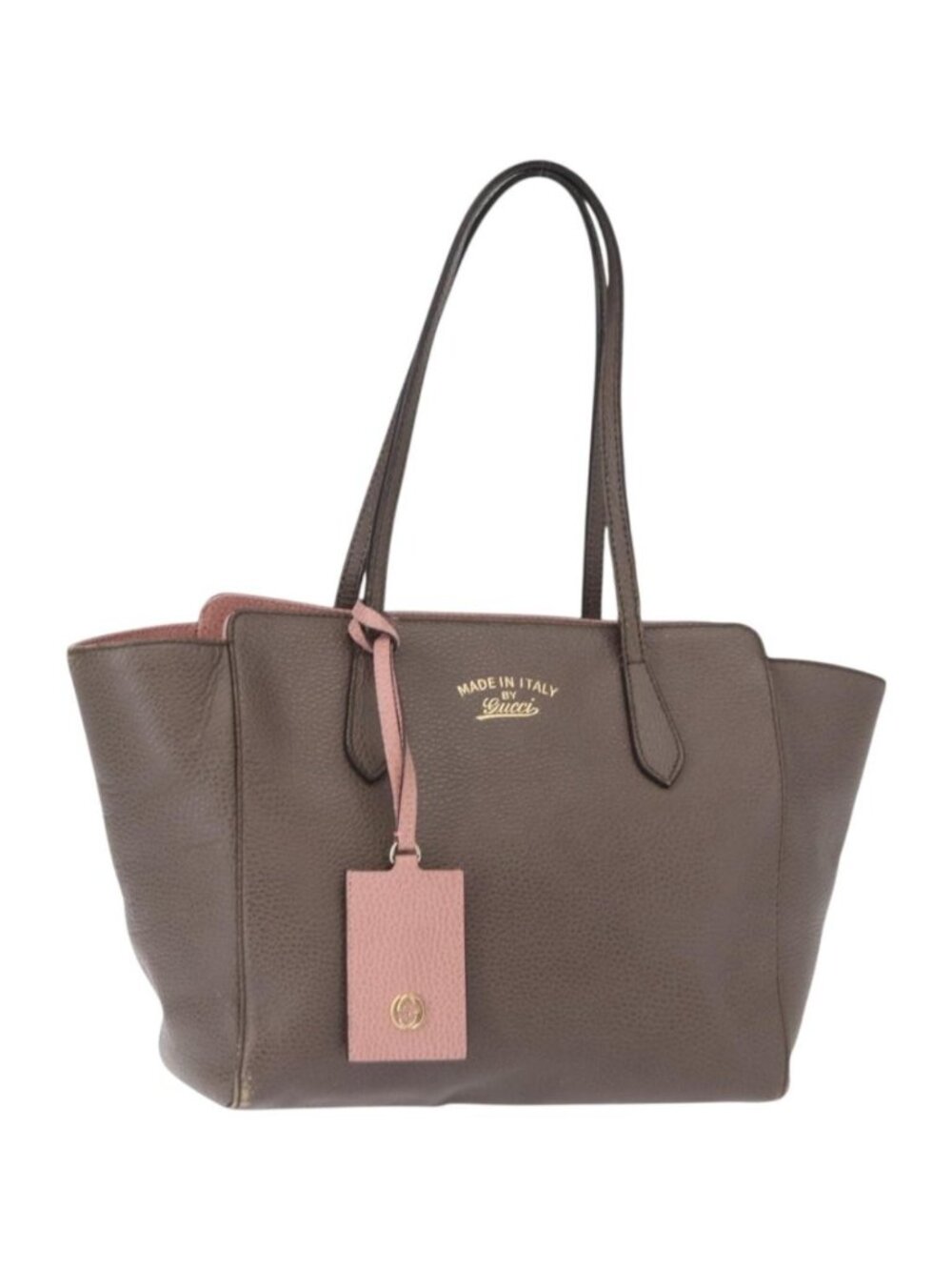 GUCCI Swing Tote Bag Leather Gray Gold 354408